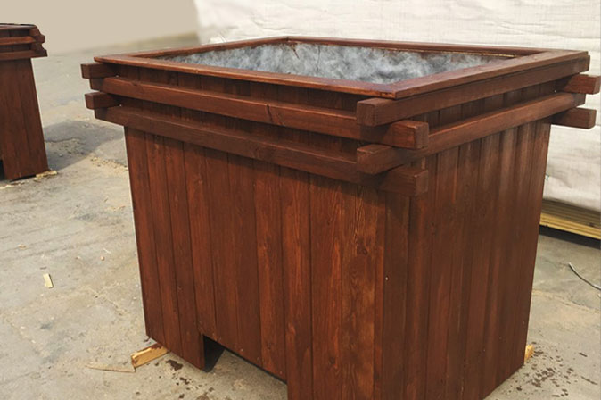 防腐木景观花盆