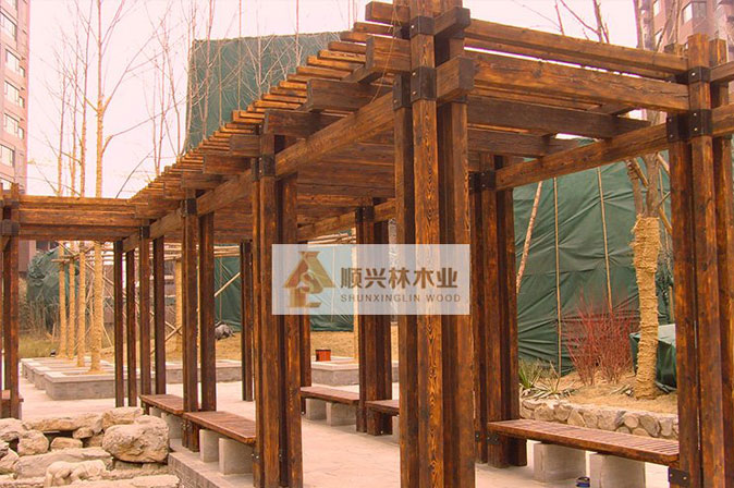 防腐木休闲凉亭