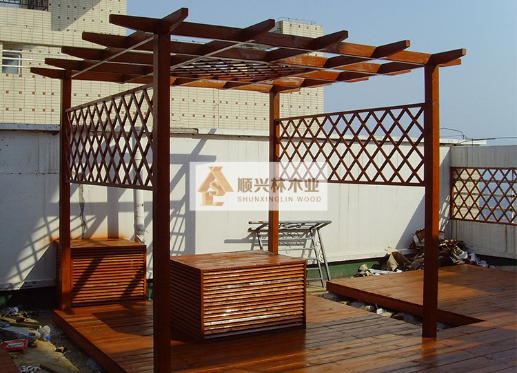 防腐木菠萝格花架设计施工